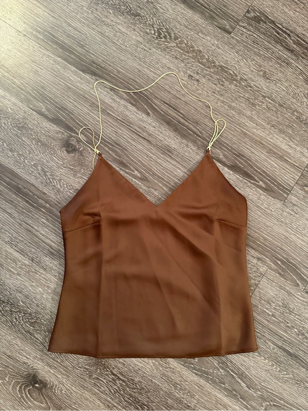 Kocca Brown Slip Tank with Gold Chain Strap